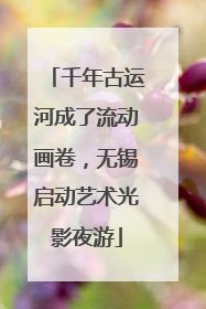 千年古运河成了流动画卷，无锡启动艺术光影夜游