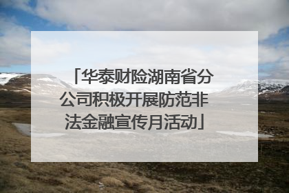 华泰财险湖南省分公司积极开展防范非法金融宣传月活动
