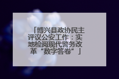 博兴县政协民主评议公安工作：实地检阅现代警务改革“数字答卷”