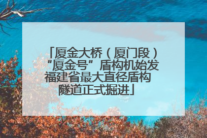厦金大桥（厦门段）“厦金号”盾构机始发 福建省最大直径盾构隧道正式掘进