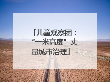 儿童观察团：“一米高度”丈量城市治理