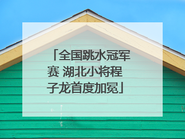 全国跳水冠军赛 湖北小将程子龙首度加冕