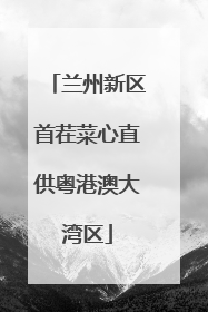 兰州新区首茬菜心直供粤港澳大湾区