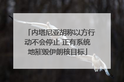 内塔尼亚胡称以方行动不会停止 正有系统地摧毁伊朗核目标