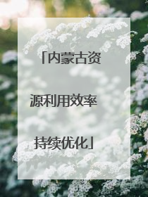 内蒙古资源利用效率持续优化
