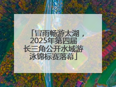 冒雨畅游太湖，2025年第四届长三角公开水域游泳锦标赛落幕