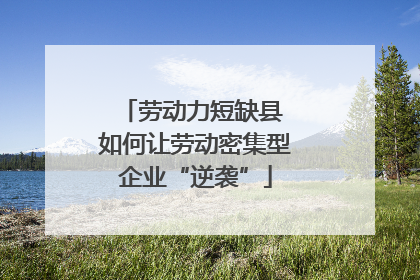 劳动力短缺县 如何让劳动密集型企业“逆袭”