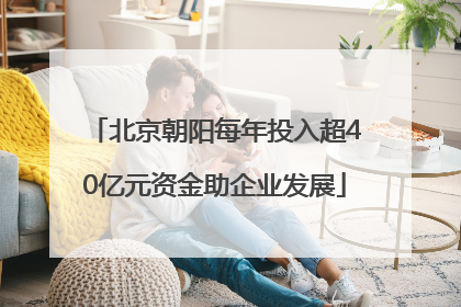 北京朝阳每年投入超40亿元资金助企业发展