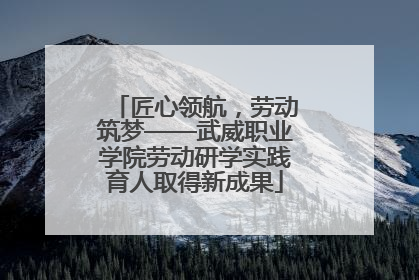 匠心领航，劳动筑梦——武威职业学院劳动研学实践育人取得新成果