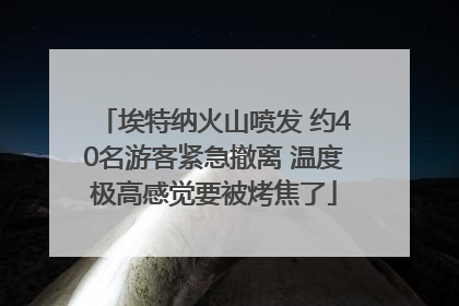 埃特纳火山喷发 约40名游客紧急撤离 温度极高感觉要被烤焦了