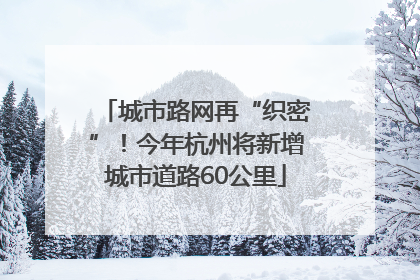 城市路网再“织密”！今年杭州将新增城市道路60公里