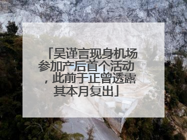 吴谨言现身机场参加产后首个活动，此前于正曾透露其本月复出
