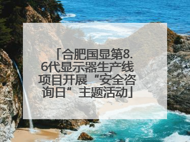 合肥国显第8.6代显示器生产线项目开展“安全咨询日”主题活动