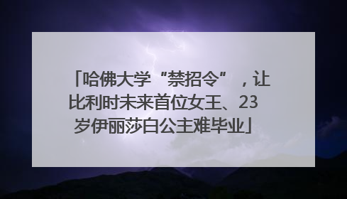 哈佛大学“禁招令”，让比利时未来首位女王、23岁伊丽莎白公主难毕业