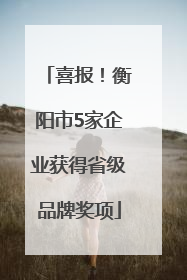 喜报！衡阳市5家企业获得省级品牌奖项