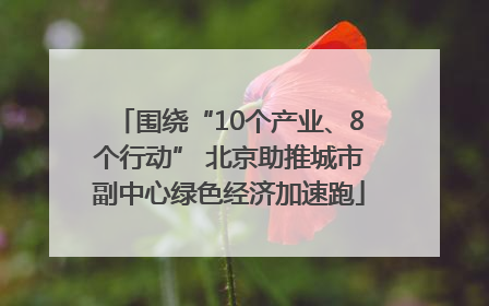 围绕“10个产业、8个行动” 北京助推城市副中心绿色经济加速跑