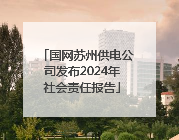 国网苏州供电公司发布2024年社会责任报告