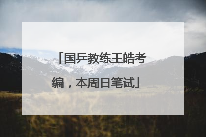 国乒教练王皓考编，本周日笔试