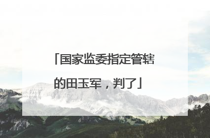 国家监委指定管辖的田玉军，判了