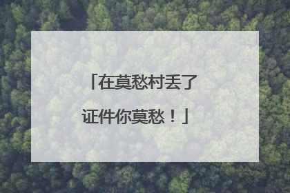 在莫愁村丢了证件你莫愁！