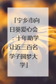 宁乡市向日葵爱心会：十年助学让近三百名学子圆梦大学