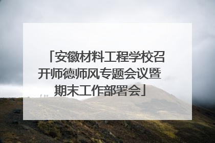 安徽材料工程学校召开师德师风专题会议暨期末工作部署会