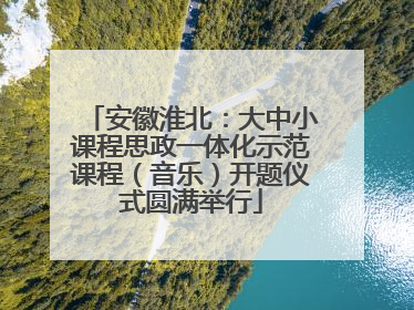 安徽淮北：大中小课程思政一体化示范课程（音乐）开题仪式圆满举行