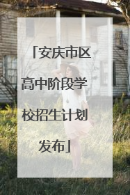 安庆市区高中阶段学校招生计划发布