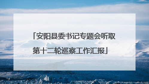 安阳县委书记专题会听取第十二轮巡察工作汇报