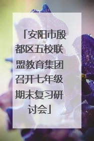 安阳市殷都区五校联盟教育集团召开七年级期末复习研讨会