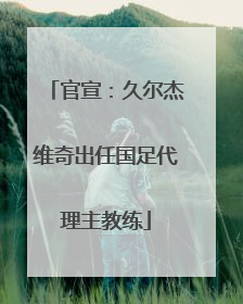 官宣：久尔杰维奇出任国足代理主教练