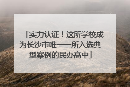 实力认证！这所学校成为长沙市唯一一所入选典型案例的民办高中