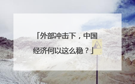外部冲击下，中国经济何以这么稳？