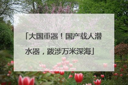 大国重器！国产载人潜水器，跋涉万米深海