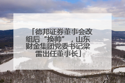 德邦证券董事会改组后“换帅”，山东财金集团党委书记梁雷出任董事长