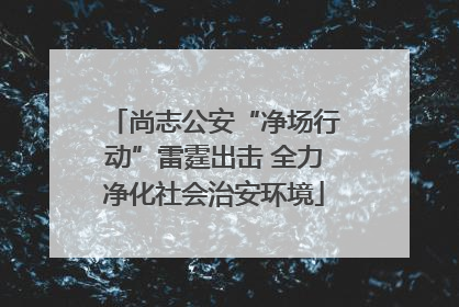 尚志公安“净场行动”雷霆出击 全力净化社会治安环境