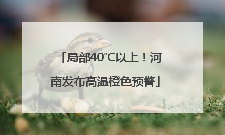 局部40℃以上！河南发布高温橙色预警