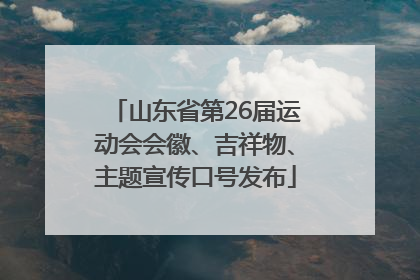 山东省第26届运动会会徽、吉祥物、主题宣传口号发布