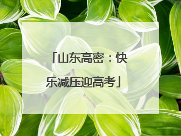 山东高密：快乐减压迎高考