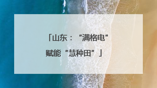山东：“满格电”赋能“慧种田”