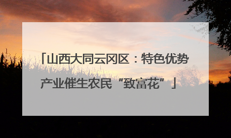 山西大同云冈区：特色优势产业催生农民“致富花”
