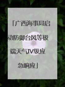 广西海事局启动防御台风等极端天气IV级应急响应