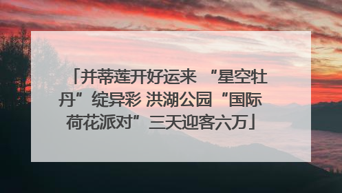 并蒂莲开好运来 “星空牡丹”绽异彩 洪湖公园“国际荷花派对”三天迎客六万