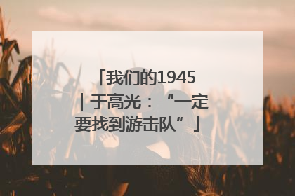 我们的1945｜于高光：“一定要找到游击队”