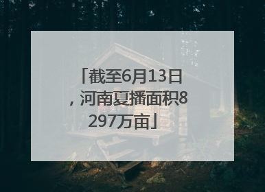 截至6月13日，河南夏播面积8297万亩