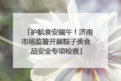 护航食安端午！济南市场监管开展粽子类食品安全专项检查