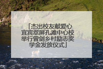 杰出校友献爱心 宜宾翠屏孔滩中心校举行曾剑乡村励志奖学金发放仪式