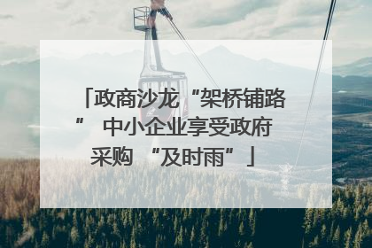 政商沙龙“架桥铺路” 中小企业享受政府采购 “及时雨”
