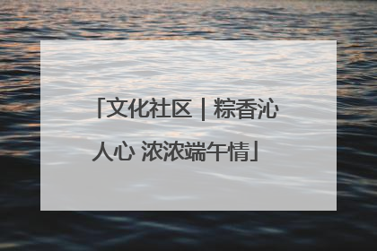 文化社区｜粽香沁人心 浓浓端午情
