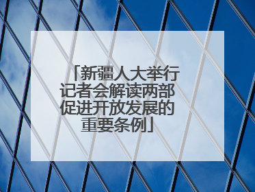 新疆人大举行记者会解读两部促进开放发展的重要条例